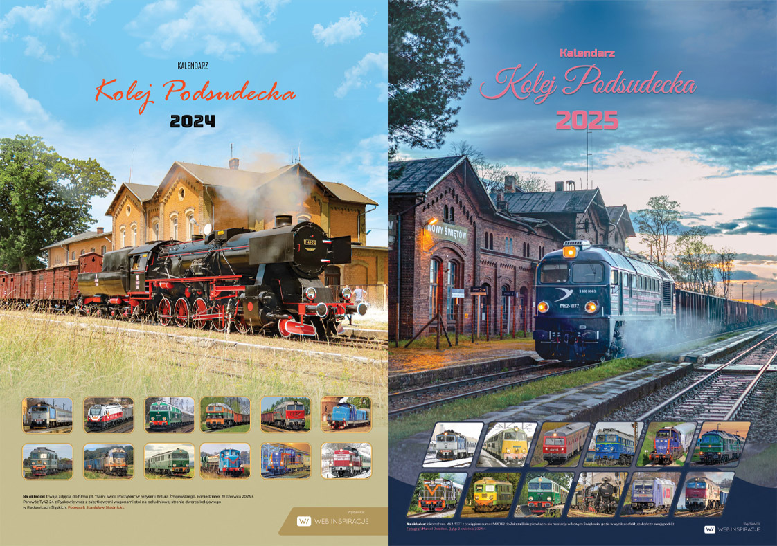 Okładki kalendarzy wydanych w 2024 i 2025 roku